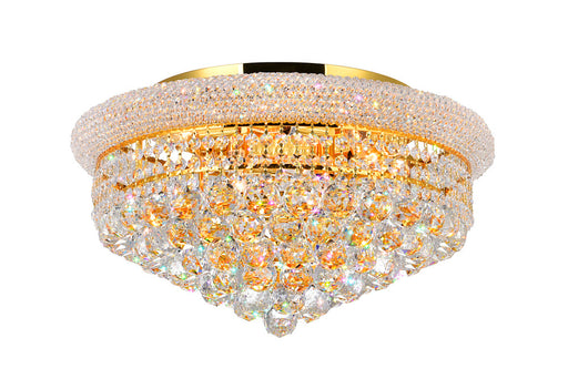 8 Light Flush Mount with Gold finish