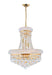 8 Light Down Chandelier with Gold finish