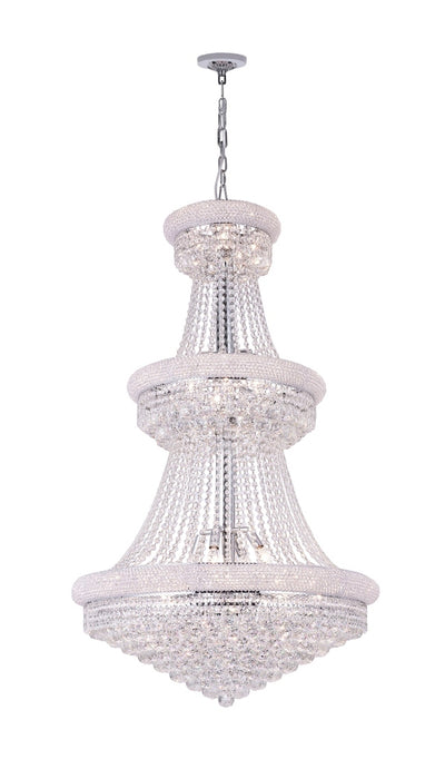 34 Light Down Chandelier with Chrome finish