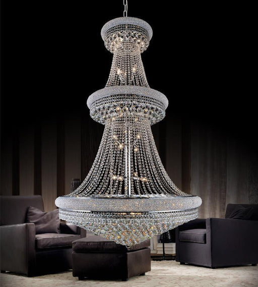 38 Light Down Chandelier with Chrome finish