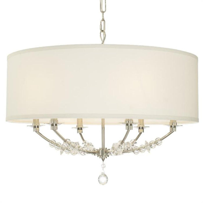 Mirage 6 Light Nickel Drum Shade Chandelier