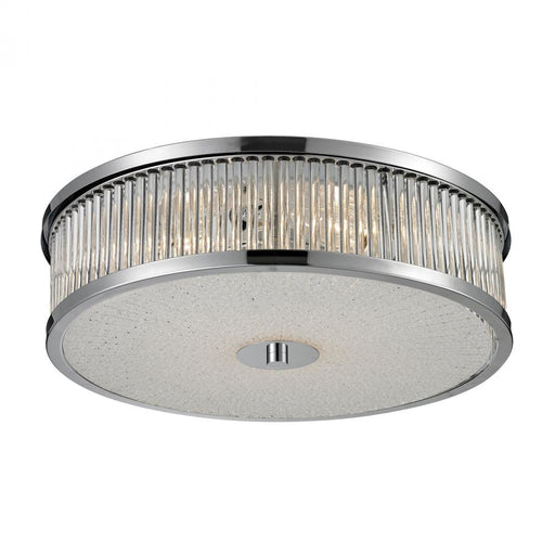 Amersham 4-Light Flush Mount in Chrome with Clear Glass Rod Diffuser