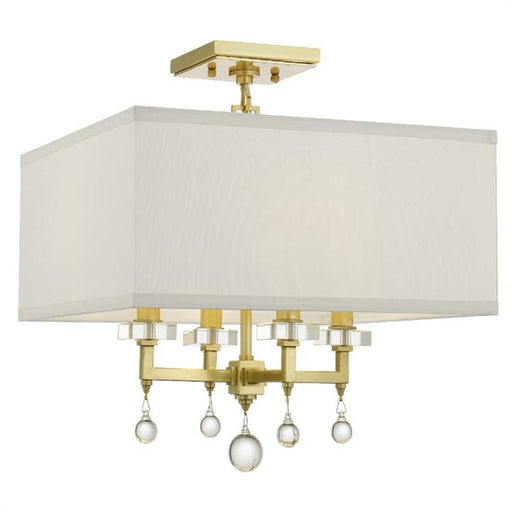 Paxton 4 Light Aged Antique Gold Ceiling Mount