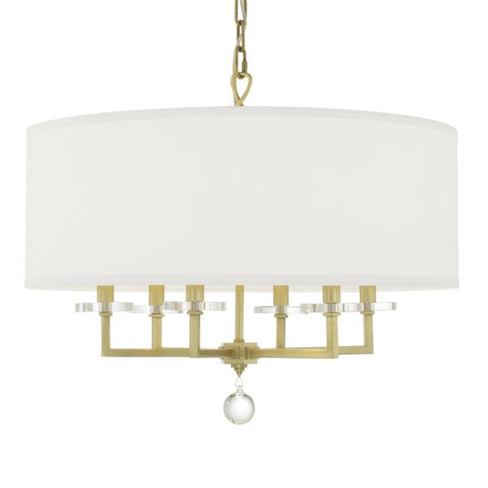 Paxton 6 Light Aged Brass Chandelier