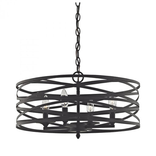 Vorticy 4-Light Chandelier in Oil Rubbed Bronze with Metal Cage