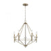 Lacombe 5-Light Chandelier in Aged Silver with Clear Glass Accents
