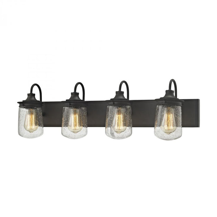 Hamel 4-Light Vanity Lamp in Oil Rubbed Bronze with Clear Seedy Glass