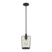 Hamel 1-Light Mini Pendant in Oil Rubbed Bronze with Clear Seedy Glass