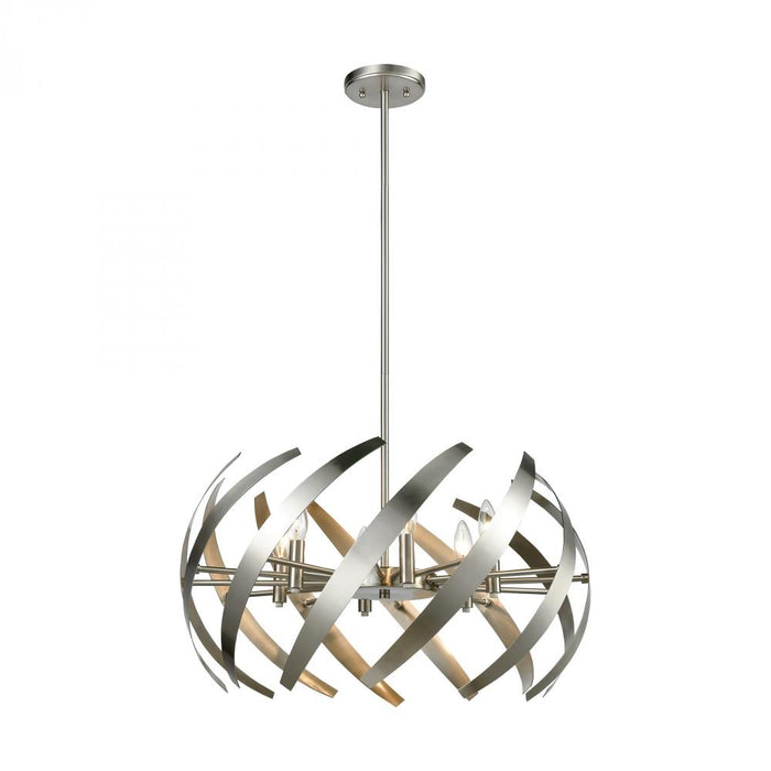 Carthage 6-Light Chandelier in Satin Nickel