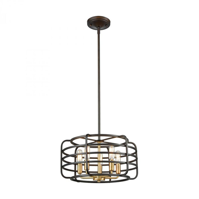 Capistrano 5-Light Chandelier in Oil Rubbed Bronze and Satin Brass