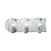 Clasped Glass 3-Light Vanity Sconce in Polished Chrome with Clear Beveled Glass