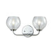 Emory 2-Light Vanity Lamp in Polished Chrome with Clear Blown Glass