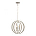 Retro Rings 3-Light chandelier in  Sandy Beechwood / Polished Nickel