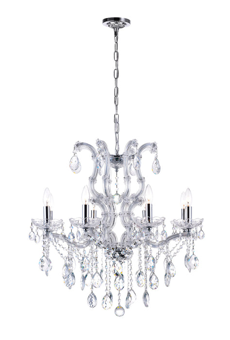 8 Light Up Chandelier with Chrome finish