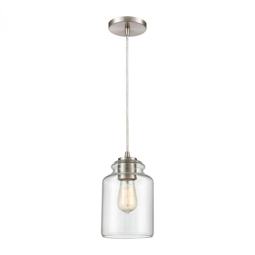 Josie 1-Light Mini Pendant in Satin Nickel with Clear Glass