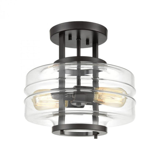 Rover 2-Light Semi Flush Mount in Oil Rubbed Bronze with Clear Glass