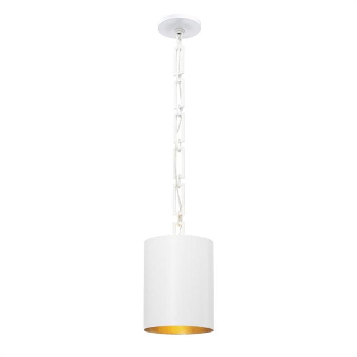 Brian Patrick Flynn for Crystorama Alston 1 Light Matte White & Antique Gold Mini Chandelier