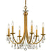 Bridgehampton 6 Light Crystal Antique Gold Chandelier