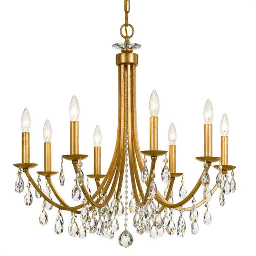 Bridgehampton 8 Light Swarovski Crystal Gold Chandelier