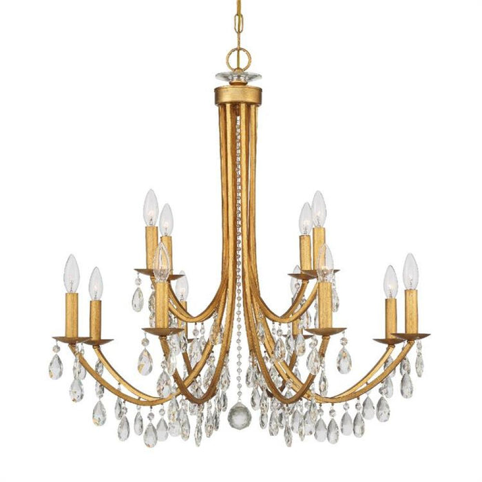 Bridgehampton 12 Light Antique Gold Chandelier