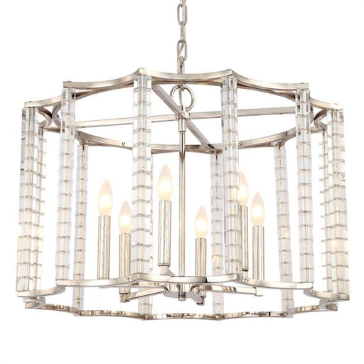 Carson 6 Light Polished Nickel Chandelier