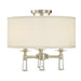 Baxter 3 Light Polished Nickel Ceiling Mount