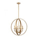 Erindale 4-Light Chandelier in Natural Brass