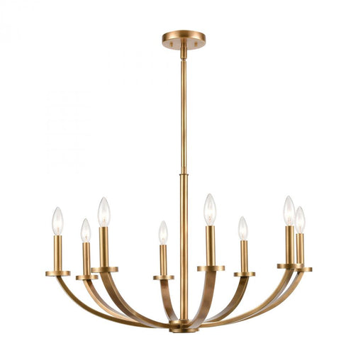 Erindale 8-Light Chandelier in Natural Brass