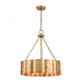 Clausten 4-Light Chandelier in Natural Brass with Natural Brass Metal Shade