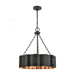 Clausten 4-Light Chandelier in Black and Gold with Black Metal Shade