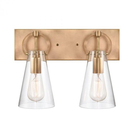 Gabby 2-Light vanity light in Natural Brass
