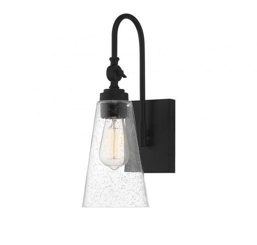 York 1 Light  Matte Black Sconce