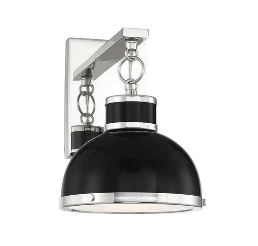 Corning 1 Light Black W/ Polished Nickel Accents Sconce