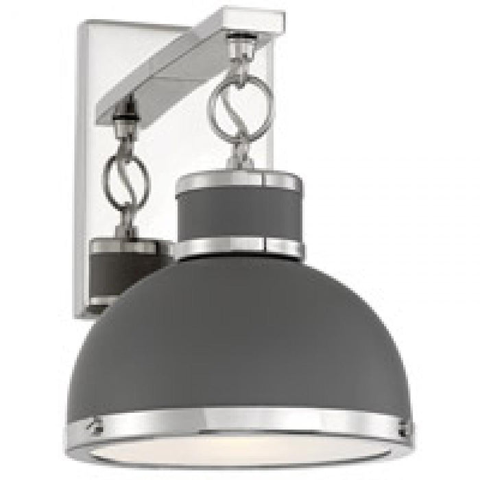 Corning 1 Light  Gray W/ Polished Nickel Accents Sconce