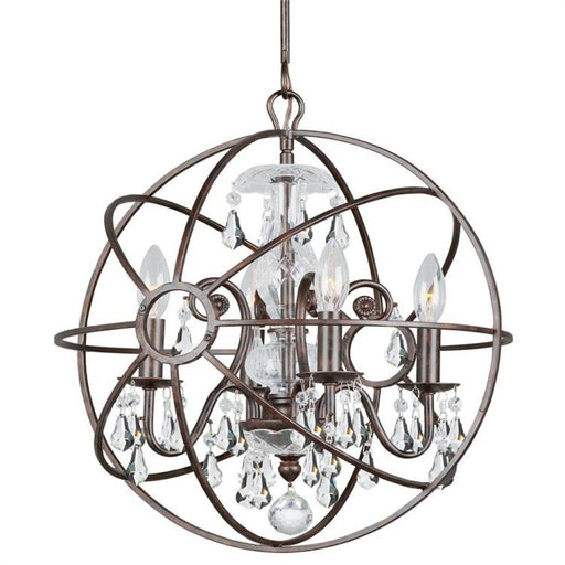 Solaris 4 Light Clear Swarovski Strass Crystal Bronze Mini Chandelier