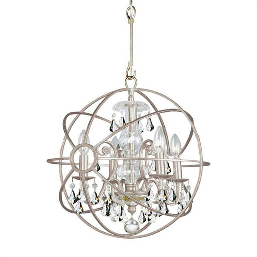 Solaris 4 Light Clear Crystal Olde Silver Mini Chandelier