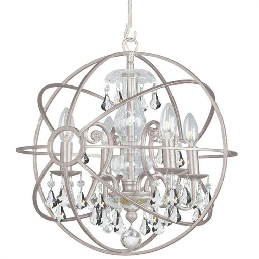 Solaris 4 Light Clear Crystal Silver Mini Chandelier