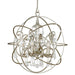 Solaris 5 Light Swarovski Strass Crystal Silver Sphere Chandelier