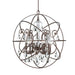 Solaris 6 Light Crystal English Bronze Sphere Chandelier