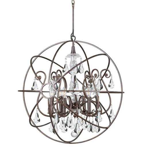 Solaris 6 Light Swarovski Strass Crystal Bronze Sphere Chandelier