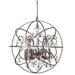 Solaris 6 Light Swarovski Strass Crystal Bronze Sphere Chandelier