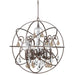 Solaris 6 Light Gold Crystal English Bronze Sphere Chandelier