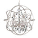 Solaris 6 Light Crystal Olde Silver Sphere Chandelier