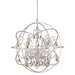 Solaris 6 Light Gold Crystal Olde Silver Sphere Chandelier