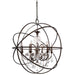 Solaris 6 Light Spectra Crystal Bronze Sphere Chandelier