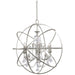 Solaris 6 Light Crystal Silver Sphere Chandelier