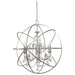 Solaris 6 Light Swarovski Strass Crystal Silver Sphere Chandelier