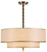 Luxo 5 Light Drum Shade Brass Chandelier