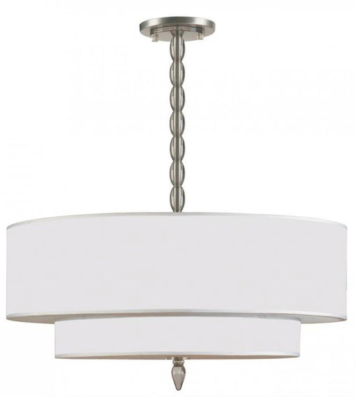 Luxo 5 Light Drum Shade Nickel Chandelier