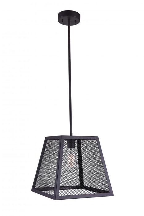 1 Light Down Mini Pendant with Black finish